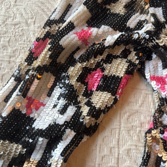 Sequin silk cropped evening jacket size XS - Picture 7 of 12